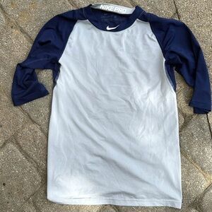 Nike Navy and White Performance Baseball Tee